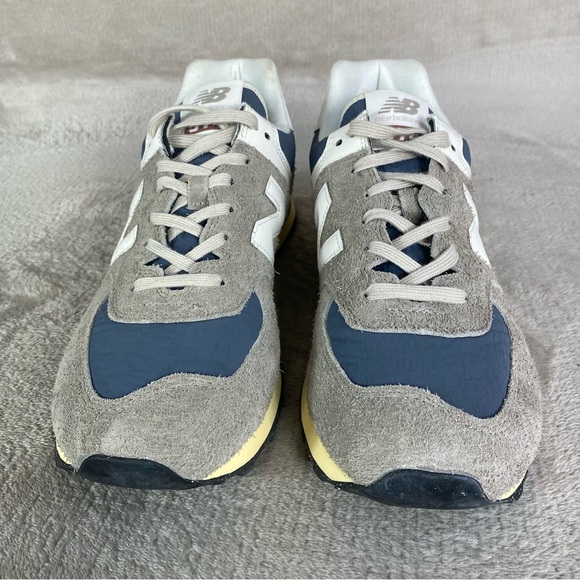 New Balance 574 Shoes Mens Size 11.5 Gray Blue Suede Low Top Sneakers NEW - Picture 5 of 11